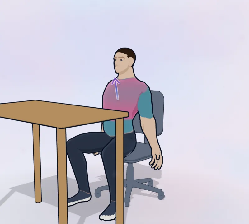 La figura di Moveful che esegue l'esercizio «posizione di scarico di Brügger»