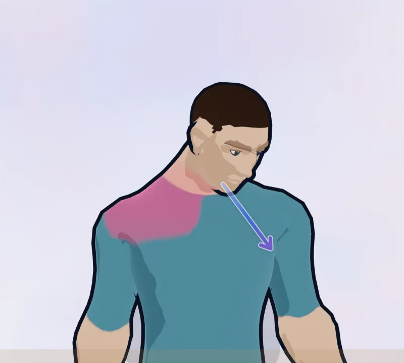 The Moveful figure doing the levator scapulae stretch