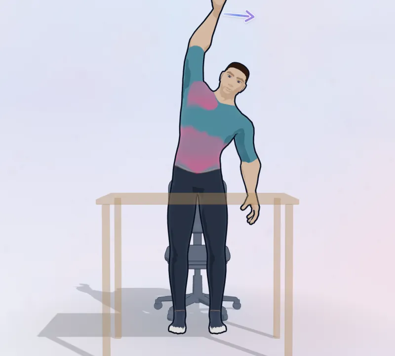 La figura di Moveful che esegue l'esercizio «flessione laterale in piedi»